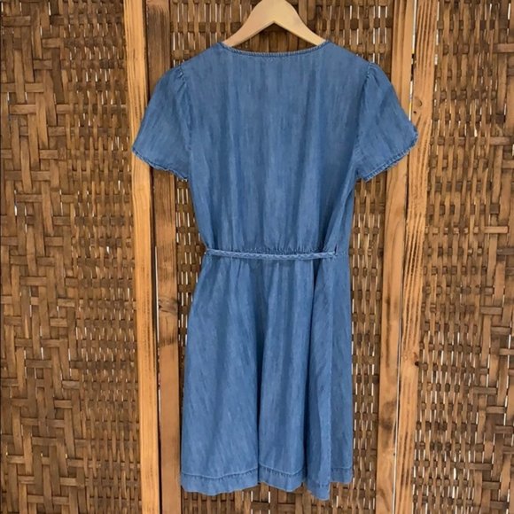 NWT Madewell Denim Wrap Spring Dress Small - Picture 6 of 11